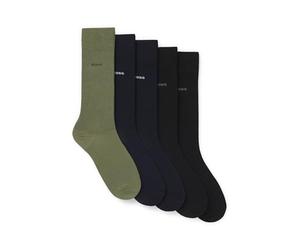 BOSS Calcetines de altura media para hombre 5P RS Uni CC de mezcla de algodón en paquete de cinco, 35-38