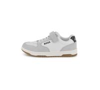 BOSS Deportivas para niños de piel de napa y lona con logo - StyleJ52806/10P27, J52806 Blanco 35