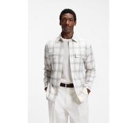 BOSS Camisa a cuadros relaxed fit de lana virgen - StyleC-OWEN-K-2PP-263, 50568220 Blanco estampado XL