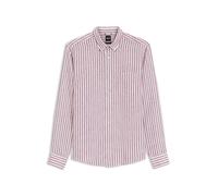 BOSS Camisa abotonada regular fit de lino a rayas - StyleC-LIAM-S-BD-P-262, 50560883 Rayas rojas XXL