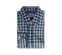 BOSS Camisa casual para hombre con rayas blancas y azules a cuadros - Cliff E 50244262, azul, M