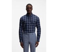 BOSS Camisa casual regular fit de franela de algodón a cuadros - StyleH-LIAM-BD-P-C1-263, 50571455 Azul estampado XL
