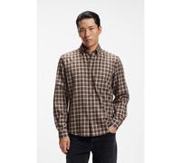 BOSS Camisa casual regular fit de franela de algodón a cuadros - StyleH-LIAM-BD-P-C1-263, 50571455 Marrón estampado XXL