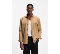 BOSS Camisa clásica de corte casual en popelín de algodón compacto - StyleH-ROB-SP-2P-263, 50567050 Beige S