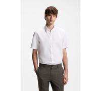 BOSS Camisa de manga corta en mezcla de algodón y lino - StyleH-LIAM-BD-SH-E-C-262, 50576027 Blanco XXL