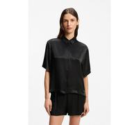 BOSS Camisa de pijama de raso con monogramas de jacquard - StyleB Monogram_Top, 50561023 Negro M