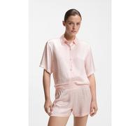 BOSS Camisa de pijama de raso con monogramas de jacquard - StyleB Monogram_Top, 50561023 Rosa claro M