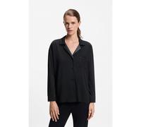 BOSS Camisa de pijama en tejido elástico con detalles de satén - StyleBOSS Sheen_Shirt, 50545588 Negro XS