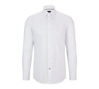 BOSS Camisa slim fit en popelín de algodón de planchado fácil - StyleH-HANK-kent-C1-214, 50479922 Blanco 42