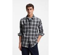 BOSS Camisa oversize fit de algodón a cuadros - StyleLocky_2_M, 50567005 Gris estampado XXL