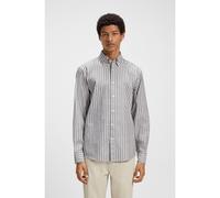 BOSS Camisa regular fit a rayas de algodón elástico - StyleRicoplus_M, 50544860 Rayas blancas XL