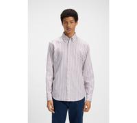 BOSS Camisa regular fit a rayas de algodón elástico - StyleRicoplus_M, 50544860 Rayas rojas L