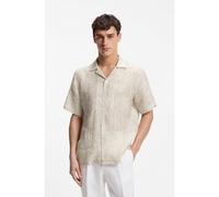 BOSS Camisa regular fit de algodón italiano con estampado de palmeras - StyleL-JIM-1PIECE-SH-252, 50560320 Beige estampado XXL