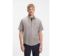 BOSS Camisa regular fit de manga corta en piqué de algodón - StyleST_Dymova S, 50565851 Gris estampado XXL