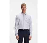 BOSS Camisa regular fit de punto de algodón con logo aplicado por transferencia térmica - StyleST_Dymova L, 50565852 Rayas grises XL