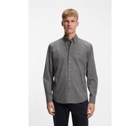 BOSS Camisa regular fit en dobby de algodón elástico a cuadros - StyleRicoplus_M, 50556464 Negro estampado S