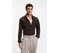BOSS Camisa regular fit en lana merina ligera - StyleP-JOE-K-PL-262, 50561675 Marrón oscuro 38