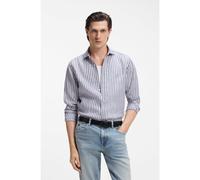 BOSS Camisa regular fit en lino a rayas - StyleC-LIAM-SP-262, 50567855 Rayas azules XXL