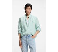 BOSS Camisa regular fit en lino a rayas - StyleH-LIAM-BD-E-C1-261, 50560595 Green stripes XXL