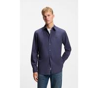BOSS Camisa regular fit en popelín de algodón con logo bordado - StyleRelegant_6_M, 50518304 Azul oscuro XL