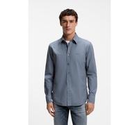 BOSS Camisa regular fit en popelín de algodón con logo bordado - StyleRelegant_6_M, 50518304 Azul XL