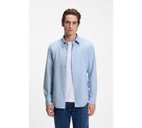 BOSS Camisa regular fit en popelín de algodón con logo bordado - StyleRelegant_6_M, 50518304 Celeste XXXL
