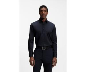BOSS Camisa regular fit en popelín de algodón elástico de planchado fácil - StyleH-JOE-kent-C1-214, 50473265 Azul oscuro 46L