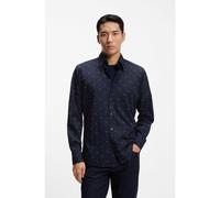BOSS Camisa regular fit en popelín de algodón estampado - StyleRelegant_6_M, 50553704 Azul estampado XL
