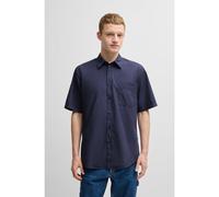 BOSS Camisa regular fit en popelín de algodón - StyleRelegant_6-short_M, 50537331 Azul oscuro S