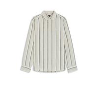 BOSS Camisa regular fit de algodón y lino a rayas - StyleRicoplus_M, 50559324 Rayas grises XXL