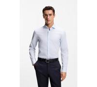 BOSS Camisa slim fit a rayas de algodón elástico de planchado fácil - StyleH-HANK-SP-C1-261, 50556377 Rayas azules 46