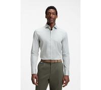 BOSS Camisa slim fit a rayas de algodón elástico de planchado fácil - StyleH-HANK-SP-C1-261, 50567021 Green Stripes 41