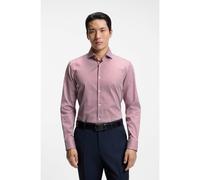 BOSS Camisa slim fit a rayas de algodón elástico de planchado fácil - StyleH-HANK-SP-C1-261, 50567021 Rayas rojas 39