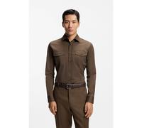 BOSS Camisa slim fit de algodón hecho en Italia - StyleL-HAYS-SPREAD-2P-253, 50555116 Caqui 40