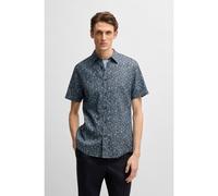 BOSS Camisa slim fit de lino elástico con estampado floral - StyleC-ROAN-ken-SH-C1-251, 50539565 Azul estampado L