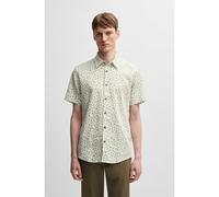 BOSS Camisa slim fit de lino elástico con estampado floral - StyleC-ROAN-ken-SH-C1-251, 50539565 Verde estampado L
