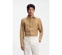 BOSS Camisa slim fit de lino fabricado en Italia - StyleL-HAYS-KENTW-C-252, 50560284 Beige 40