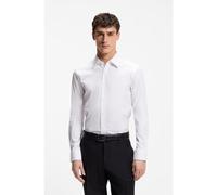 BOSS Camisa slim fit de popelín de algodón con elástico - StyleL-HAYS-KENT-C1-243, 50525357 Blanco 44