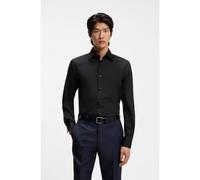 BOSS Camisa slim fit de popelín de algodón con elástico - StyleL-HAYS-KENT-C1-243, 50525357 Negro 43