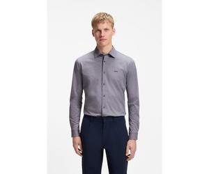 BOSS Camisa slim fit de punto de algodón jaspeado - StyleMysoft_2_M, 50519748 Azul oscuro M