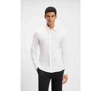 BOSS Camisa slim fit de punto de algodón jaspeado - StyleMysoft_2_M, 50519748 Blanco L