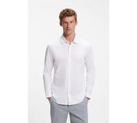 BOSS Camisa slim fit de punto de algodón jaspeado - StyleMysoft_2_M, 50519748 Blanco XXXL