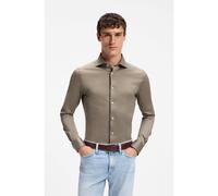 BOSS Camisa slim fit de punto de algodón - StyleL-HAYS-SPREAD-C1-243, 50567149 Marrón 42