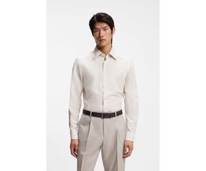 BOSS Camisa slim fit en algodón, lino y seda italianos - StyleL-HAYS-KENT-C1-243, 50560306 Rayas beige 39