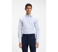 BOSS Camisa slim fit en popelín de algodón a rayas - StyleP-HANK-K-261, 50561595 Azul 44
