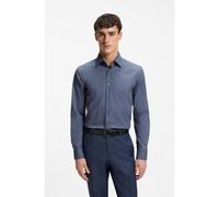 BOSS Camisa slim fit en popelín de algodón elástico de planchado fácil - StyleH-HANK-kent-C1-214, 50469345 Azul oscuro 43