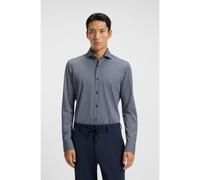 BOSS Camisa slim fit en punto técnico elástico estampado hecho en Italia - StyleP-HANK-spread-C1-222, 50550062 Azul oscuro 37
