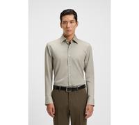 BOSS Camisa slim fit en sarga de espiga - StyleH-HANK-kent-C1-214, 50551208 Marrón claro 43