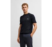 BOSS Camiseta activa de algodón con diferentes estructuras - StyleMomentum_Lite_T24, 50520683 Azul oscuro XL