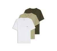 BOSS Paquete de 3 camisetas interiores de algodón con logo bordado - StyleTShirtRN 3P Classic, 50532468 Blanco / Verde M